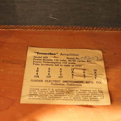 Vintage Fender Tremolux 15W 1x12 Tube Combo Amp 1955 image 7