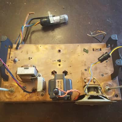 Webcor Small Mono Tube Amp Project 6V6 6E5 12AX7 AlNiCo 4" Speaker Bumblebee Sprague 1955 Copper image 1