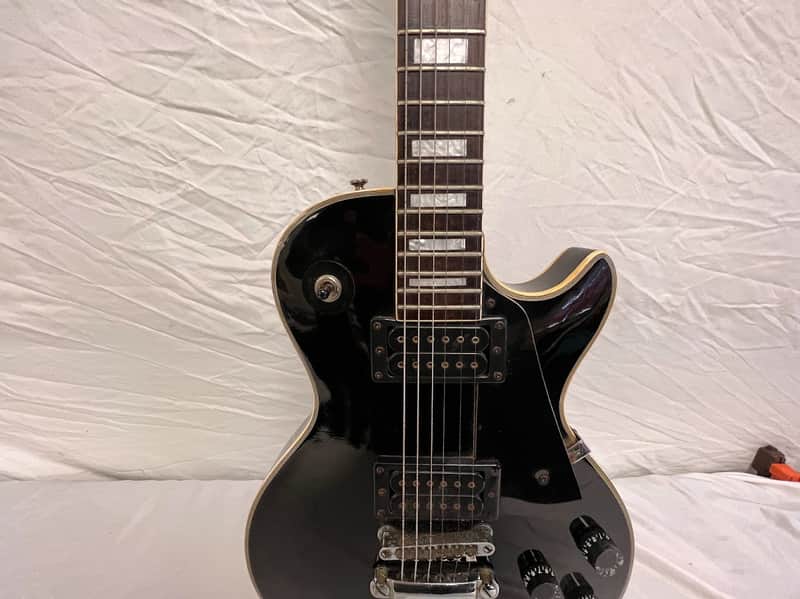 Vintage 70's-80's Memphis Electric Guitar LP in Black image 1