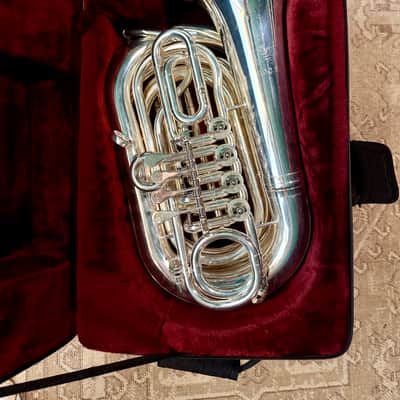 Wessex Mighty Midget TB160 Silver Plated Tornister Travel BBb Pocket Tuba image 3