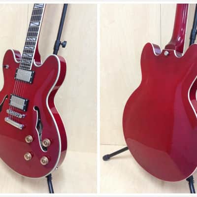 Haze SEG-272 Semi-Hollow body electric guitar,CherryRed+Free Bag,Strap,Strings image 7