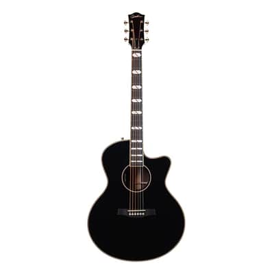 Godin Connaisseur MJ Blk RW A/E Guitar Mini-Jumbo - Black - Open Box image 2
