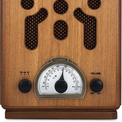 Classic Vintage Retro Style AM/FM Radio with Bluetooth - Handmade Wooden Exterior image 3