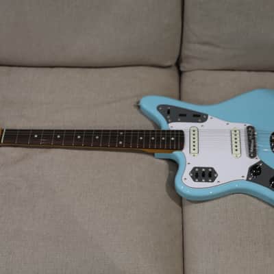 Fender MIJ Traditional '60s Jaguar Left Handed, Daphne Blue upgraded W/ Mastery Bridge image 3