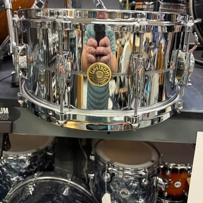Gretsch G4164 USA Custom Chrome Over Brass 6.5x14" 10-Lug Snare Drum 2015 - Present - Chrome-Plated image 2