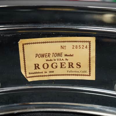 Vintage 1960s Rogers USA PowerTone 5x14" Steel Snare Drum w/ Tone Control image 3