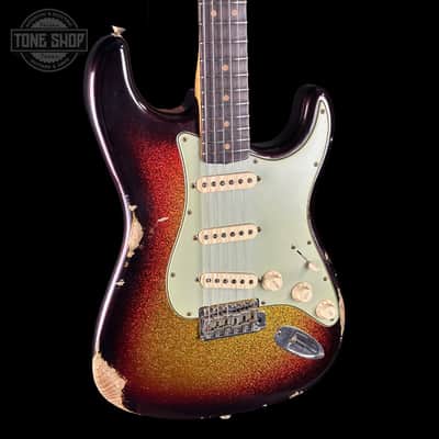 Fender Custom Shop 1963 Stratocaster Relic 3 Tone Sunburst Sparkle w/case TSLTD6OF10 image 3