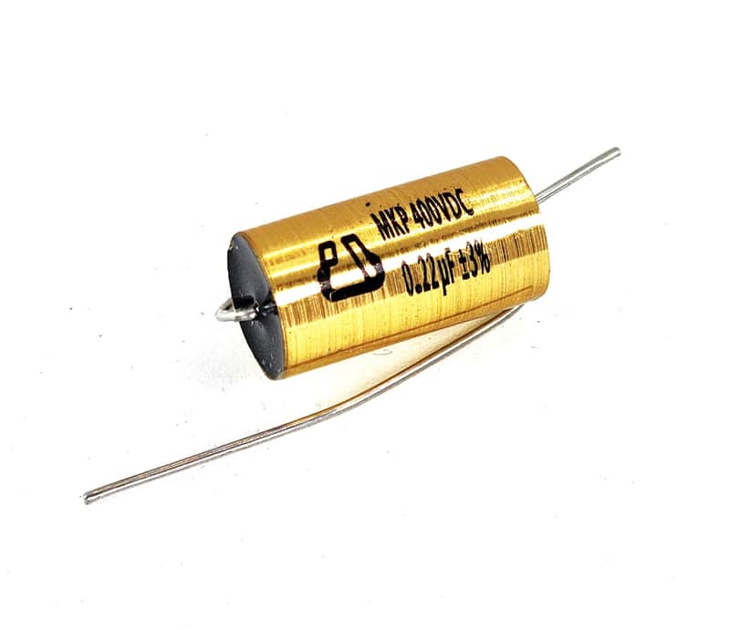 PAN OCEAN .22uf 400V METALLIZED POLYPROPYLENE CAPACITOR - GOLD image 1