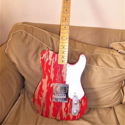 DY Guitars Billy Gibbons red Peeler relic tele body PRE-BUILD ORDER image 1
