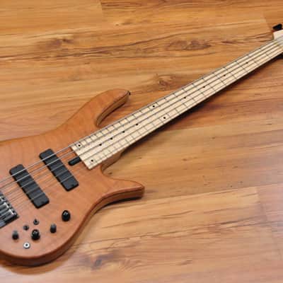 Fodera Monarch Std Special Doctorbass Edition Bird's eye Maple 5 string 19mm spacing - Figured Redwood top image 3