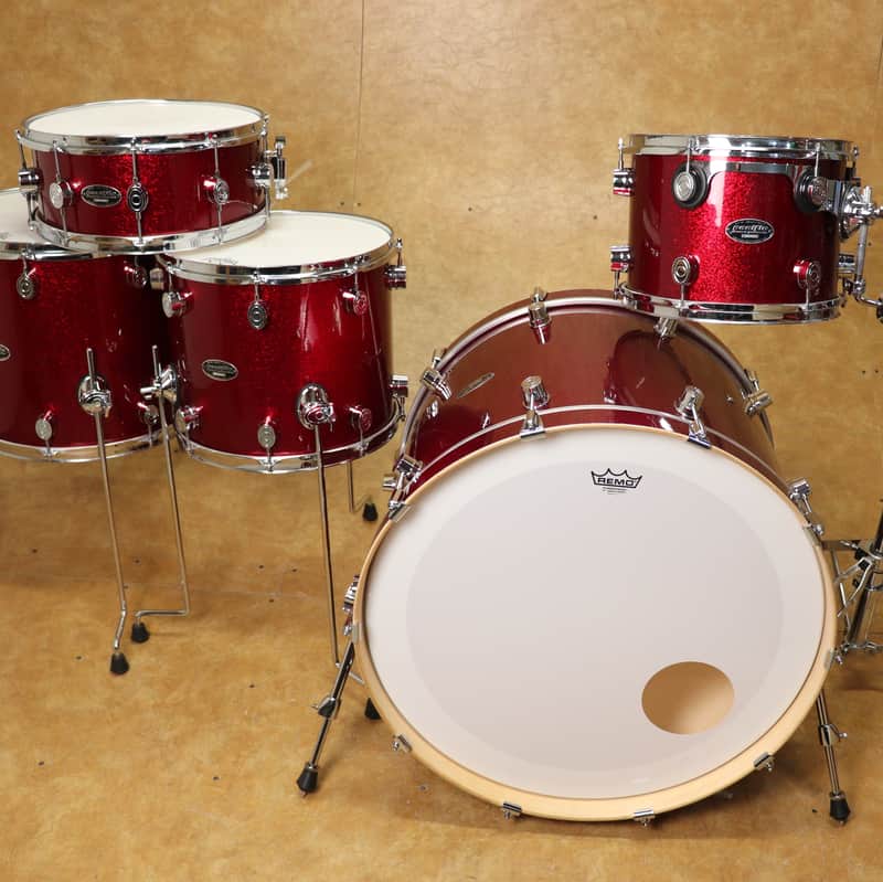 PDP 5pc CX Drum Set Shell Pack Red Sparkle 24 16 14 13 14 image 1