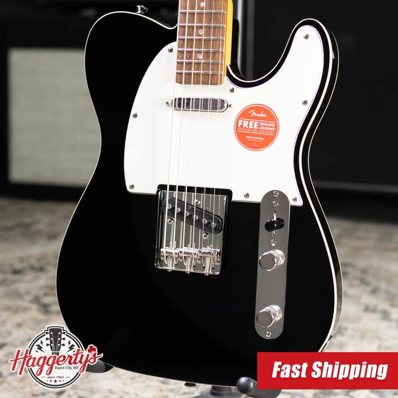 Squier Classic Vibe Baritone Custom Telecaster Electric Guitar - Black image 1