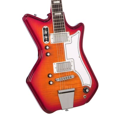 Airline Guitars Jetsons 2P FM Cherry Burst Flame image 2