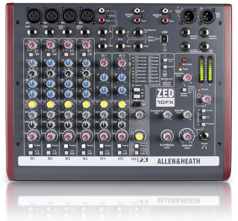 Allen & Heath ZED-10FX 10-Channel Mixer w/ Effects | Reverb