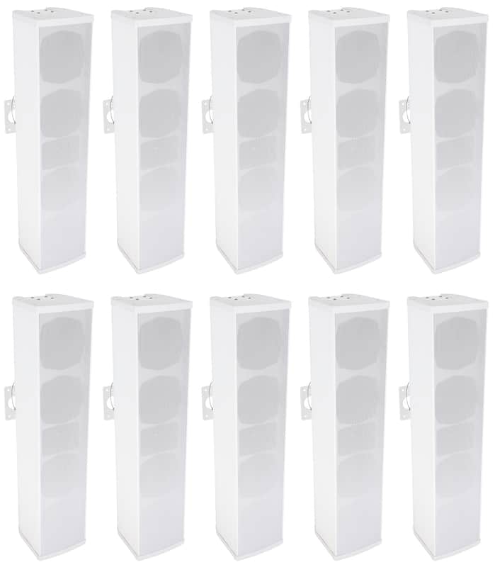 (10) Rockville WET ARRAY 100 White 100w Wall Mount Array 70V Commercial Speakers image 1