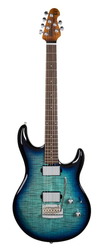 Ernie Ball Music Man Luke 4 HH Maple Top Blue Dream with Mono Case image 1