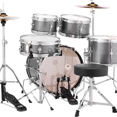 Pearl Roadshow Jr. 5-Piece Drum Set with Hardware and Cymbals - Grindstone Sparkle (RSJ465C/C708) image 3