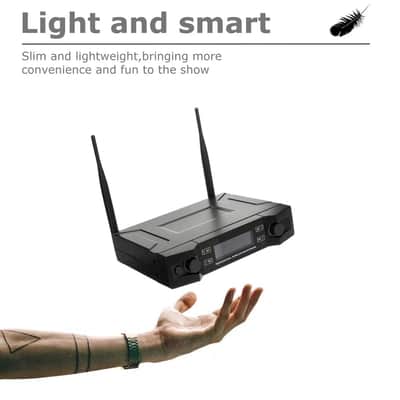 Professional 2 Channel Uhf Wireless Dual Microphone Cordless Handheld Mic System image 5