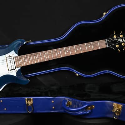 Hamer Studio Archtop Double Cut from 1993 in Translucent Blue with original Hardcase image 10