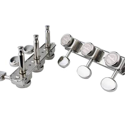 Guyker Guitar Locking Tuners on a Plate 3R-3L – Vintage Style Lock String Tuning Key Pegs Machine Heads Replacement, Nickel image 2