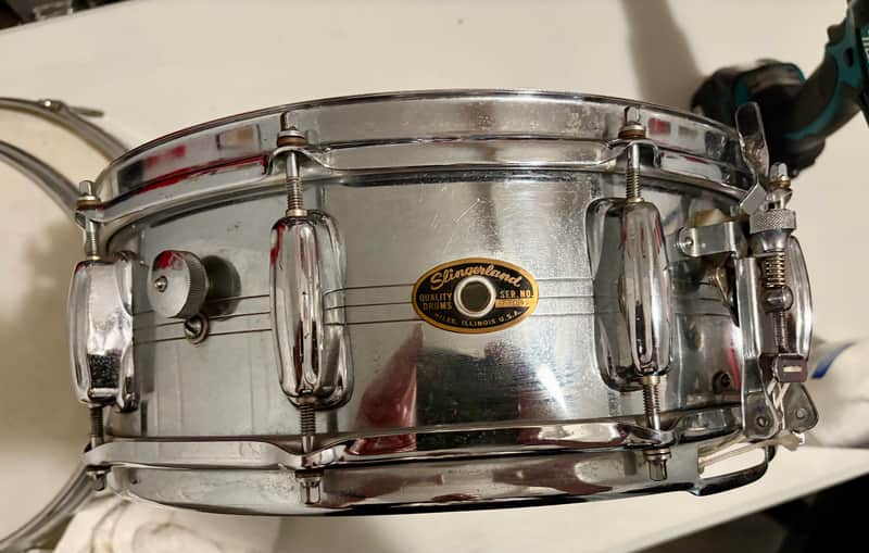 Slingerland Super Sound King Snare Drum - Dual Super Snare Strainer 1960s - Chrome over brass image 1