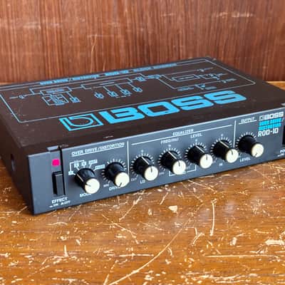 BOSS ROD-10 ROD 10 Overdrive/Distortion Rare black panel Vintage half - rack image 1