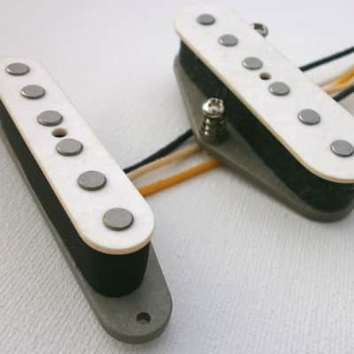 Telecaster Pickups Set WHITE Coil Tapped A2 and A5 HOT Hand Wound Fits Fender Q pickups Custom Shop Tele image 2