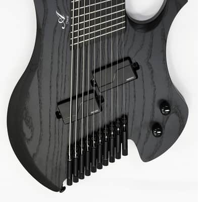 Agile 10 String Fan Fret Headless Guitar CHIRAL NIRVANA 102528 RL MOD SS FLAT BLACK image 3