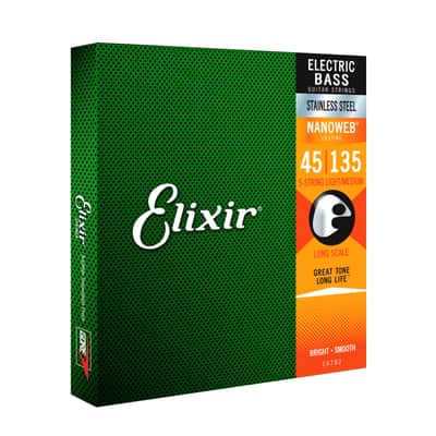 Elixir 14782 Bass Strings 45-135 - String Set for 5 String Bass Guitar image 1