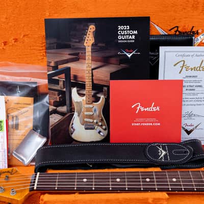 2023 Fender Custom Shop 1961 Stratocaster Heavy Relic Olympic White w/ Case, CoA image 17