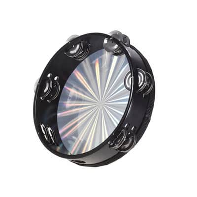8 Inch Wooden Radiant Tambourine – Double Row Jingles, Reflective Drum Head, Handheld Percussion Instrument image 3