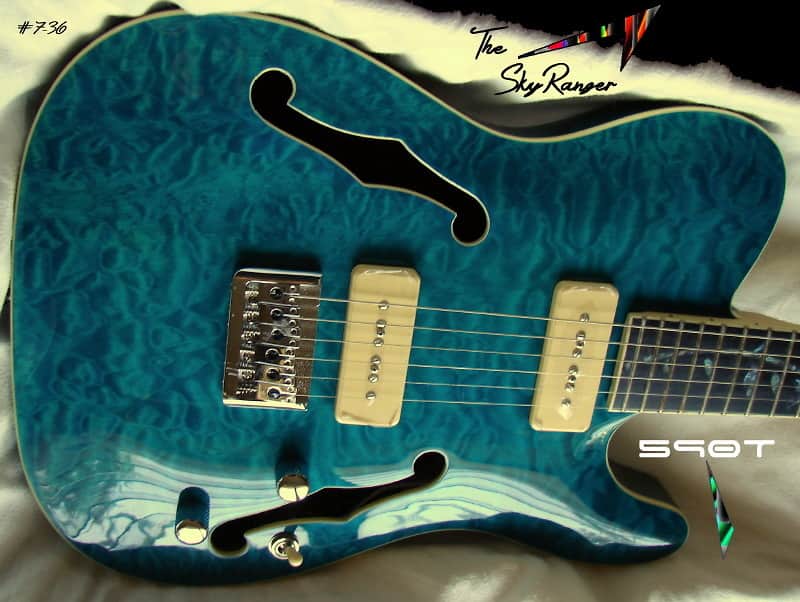 Raven West Guitar 590T SkyRanger 2014 Ocean Blue Flame | Reverb