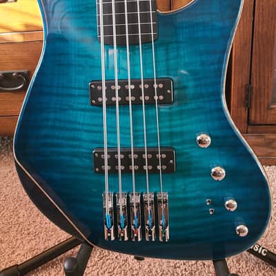 Status Graphite 5 String Fretless T Bass Blue Burst image 1