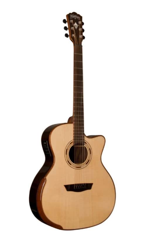 Washburn G25SCE Comfort Deluxe 25 Series Grand Auditorium Cutaway Acoustic Electic Guitar. Natural image 1