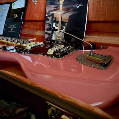 Fender Fender Custom Shop Jaguar - Time Machine (1966 Deluxe Closet Classic) 2023 - Nitro Tahitian Coral Body, Olympic White Headstock image 15