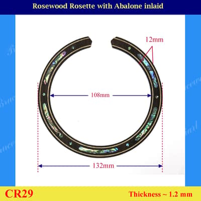 10pcs Guitar Part - Solid Rosewood Rosette w/ Abalone inlay inside = 108mm(CR29) image 2
