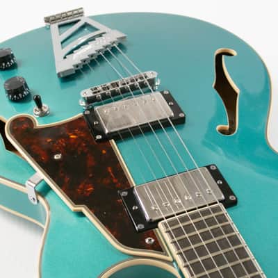 D'Angelico Premier SS Semi-hollowbody Electric Guitar - Sky Blue with Stopbar Tailpiece image 5