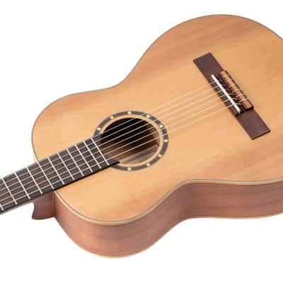 Ortega R122-3/4 Family Series Cedar Top Mahogany Neck 3/4-Size Nylon 6-String Classical Acoustic Guitar w/Gig Bag image 9