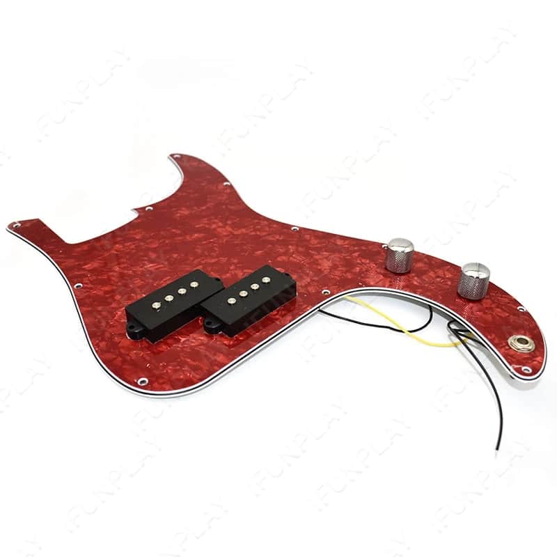 Red Turtoise Shell Precision P Bass Style Loaded Prewired Pickguard image 1