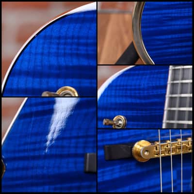 Gretsch USA Custom Shop G6134CS Penguin Master Built by Stephen Stern Flame Maple Top Transparent Blue Stain 2013 w/OHSC image 15