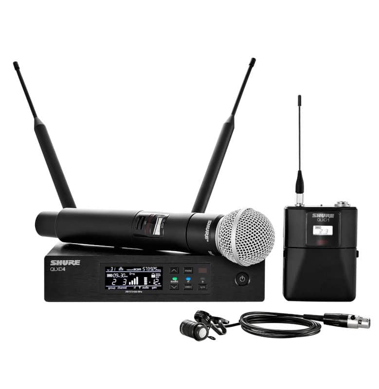 Mint Shure QLXD124/85-G50-K Bodypack and Vocal Combo System with WL185 and SM58Bodypack and Vocal Combo System with WL185 and SM58Bodypack and Vocal Combo System with WL185 and SM58 image 1
