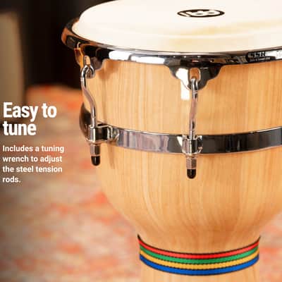 Meinl Percussion DJW3NT 12-Inch Floatune Series Wood Djembe, Natural Finish image 5