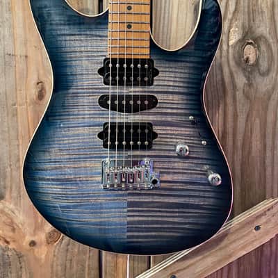 Suhr Modern Plus, Faded Trans Whale Blue Burst, Roasted Maple Neck image 2