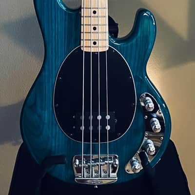 Ernie Ball Music Man StingRay 4 H with Maple Fretboard 1991 - 1998 - Translucent Teal image 1