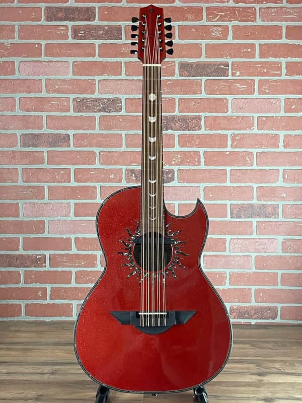 H. Jimenez Colección de Galaxia Acoustic-electric Bajo Quinto - Antares Red Sparkle image 1