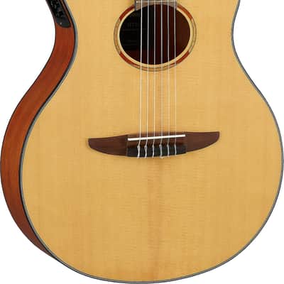 Yamaha NTX1 Thinline Acoustic-Electric Classical Guitar, Solid Spruce Top image 1