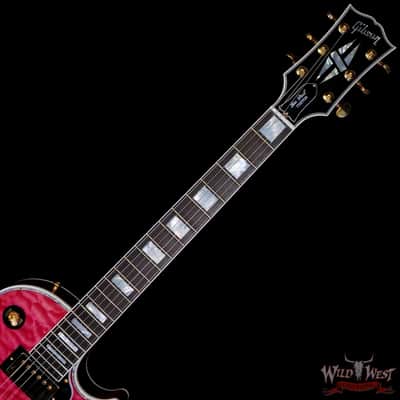 Gibson Custom Shop M2M Les Paul Custom Chablis Pink 5A Quilt Maple Top 1-Piece Mahogany Body 9.60 LBS image 4