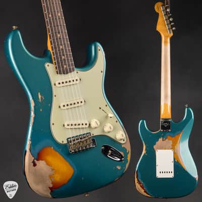 2023 - Fender Custom Shop 1961 Stratocaster Heavy Relic - Aged Ocean Turquoise Over 3-Color Sunburst image 1