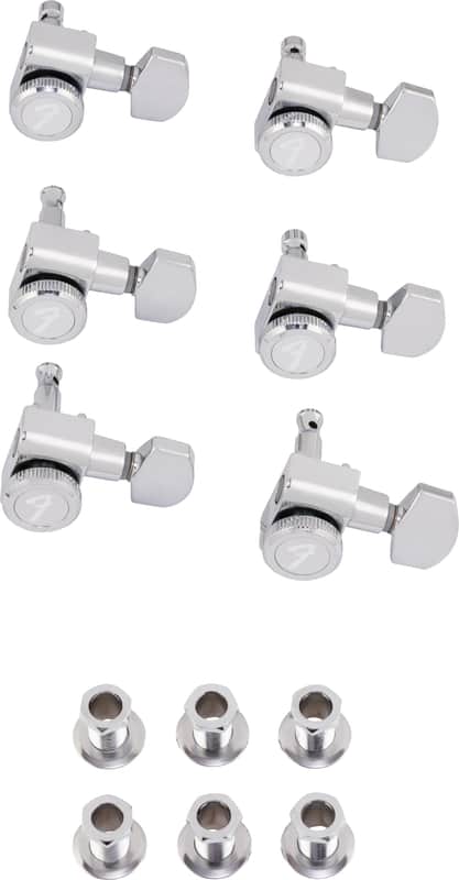 FENDER - Locking Stratocaster/Telecaster Staggered Tuning Machines (Polished Chrome) (6) - 0990818100 image 1