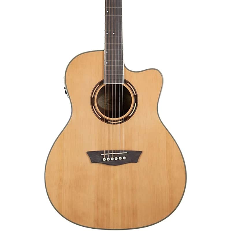 Immagine Washburn AG70CEK Apprentice Spruce/Walnut Acoustic-Electric Guitar W/Case - 1